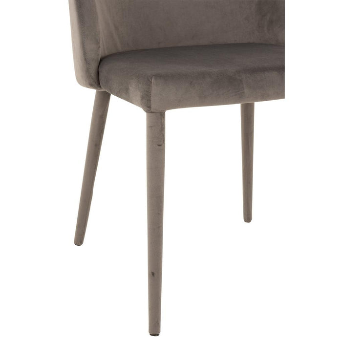 J-Line Stoel Charlotte textiel/metaal middem grijs-Eetkamerstoelen-J-Line