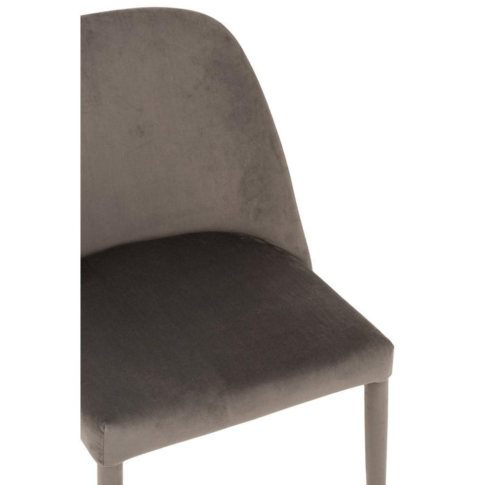 J-Line Stoel Charlotte textiel/metaal middem grijs-Eetkamerstoelen-J-Line