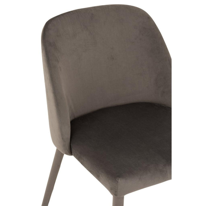 J-Line Stoel Charlotte textiel/metaal middem grijs-Eetkamerstoelen-J-Line