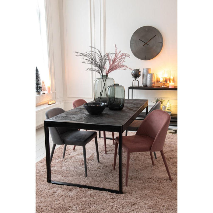 J-Line Stoel Charlotte textiel/metaal middem grijs-Eetkamerstoelen-J-Line