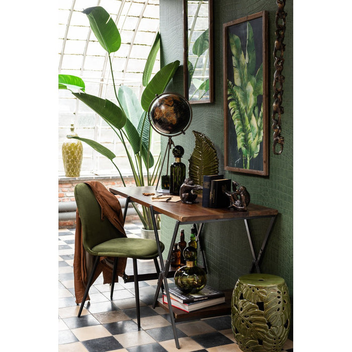 J-Line Stoel Claire metaal/textiel groen-Eetkamerstoelen-J-Line