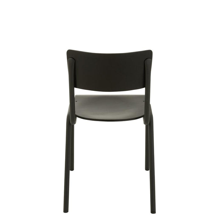 J-Line Stoel Hout/metaal zwart-Eetkamerstoelen-J-Line