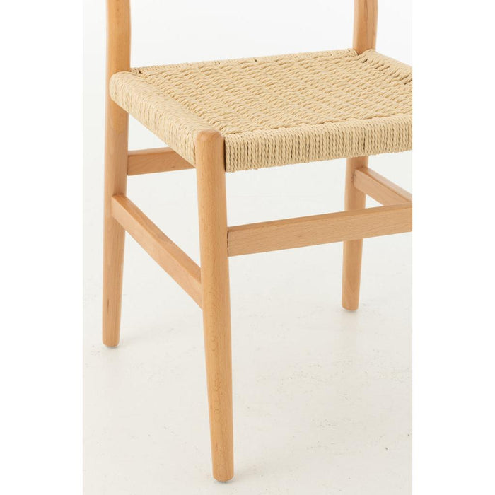 J-Line Stoel Lap beukenhout/touw naturel-Eetkamerstoelen-J-Line