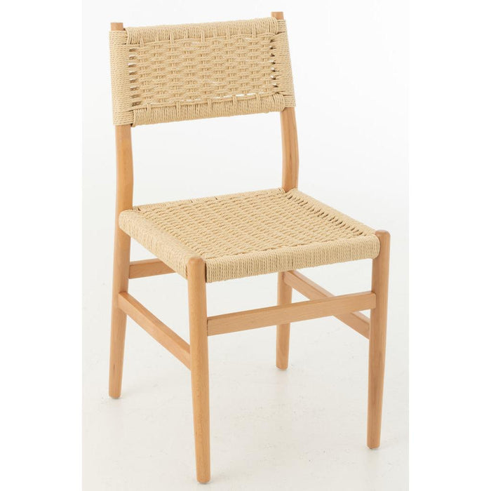 J-Line Stoel Lap beukenhout/touw naturel-Eetkamerstoelen-J-Line