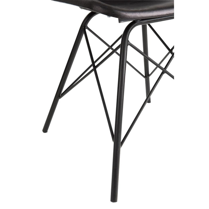 J-Line Stoel Loft leder/metaal zwart-Eetkamerstoelen-J-Line