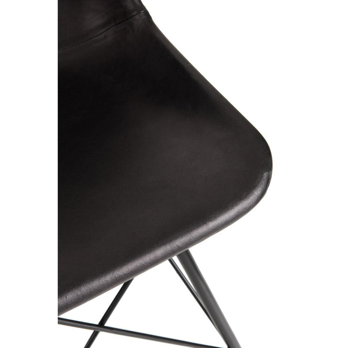 J-Line Stoel Loft leder/metaal zwart-Eetkamerstoelen-J-Line
