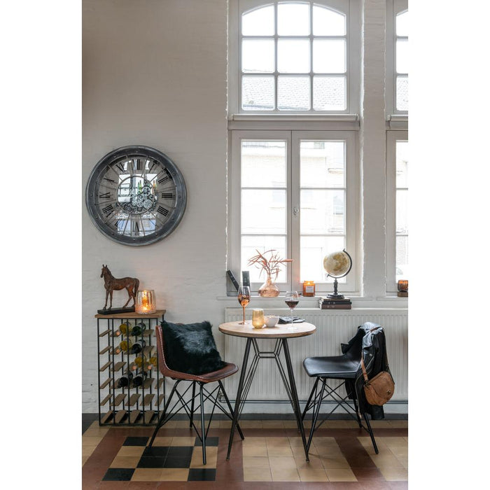 J-Line Stoel Loft leder/metaal zwart-Eetkamerstoelen-J-Line