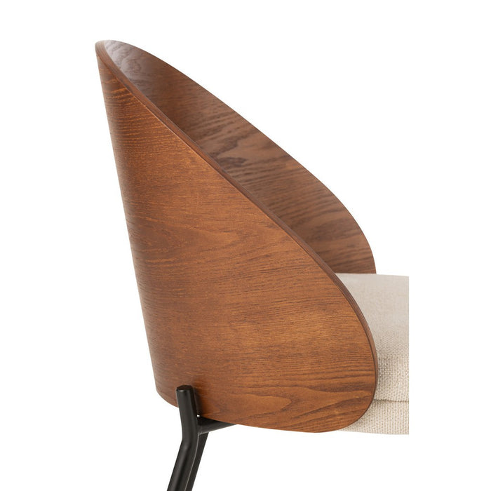 J-Line Stoel Lone multiplex/metaal bruin/beige-Eetkamerstoelen-J-Line