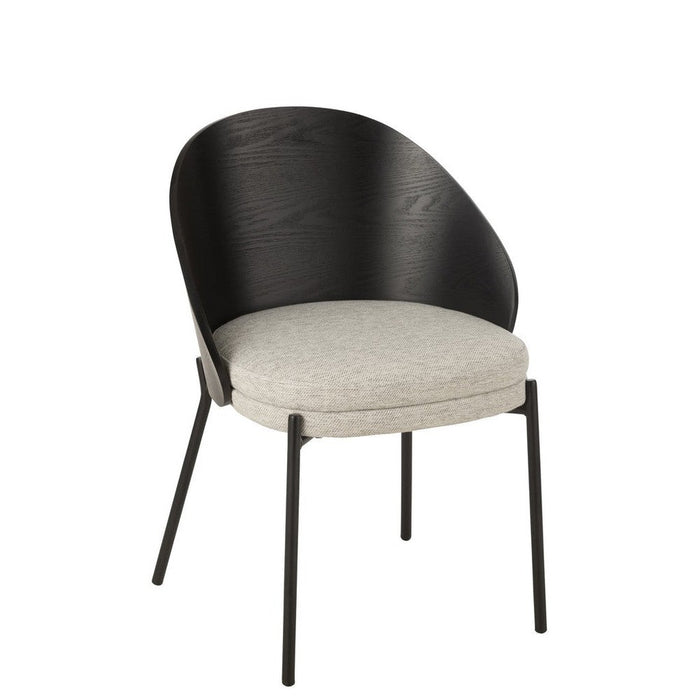 J-Line Stoel Lone multiplex/metaal zwart/grijs-Eetkamerstoelen-J-Line