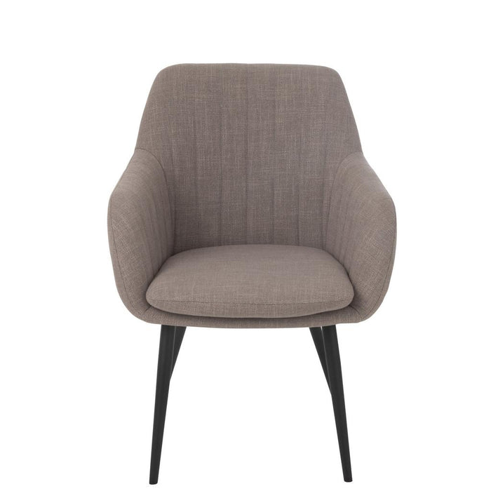 J-Line Stoel Miles staal/schuim taupe-Eetkamerstoelen-J-Line