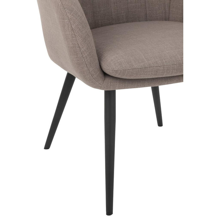 J-Line Stoel Miles staal/schuim taupe-Eetkamerstoelen-J-Line