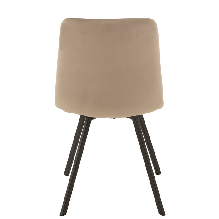 J-Line Stoel Morgan textiel/metaal beige-Eetkamerstoelen-J-Line