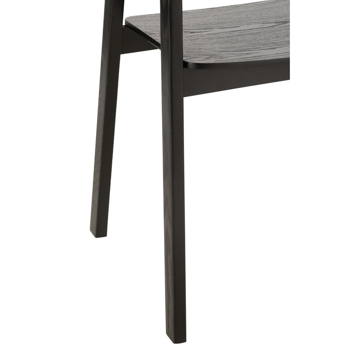 J-Line Stoel Naga essenhout/touw zwart-Eetkamerstoelen-J-Line