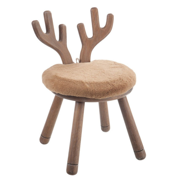 J-Line Stoel Oor hert hout naturel-Eetkamerstoelen-J-Line