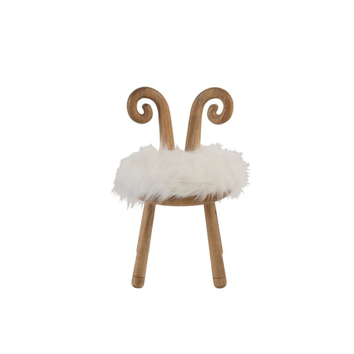 J-Line Stoel Oor schaap hout naturel-Eetkamerstoelen-J-Line