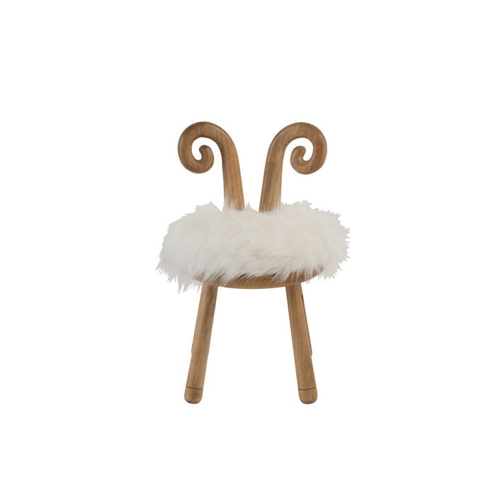 J-Line Stoel Oor schaap hout naturel-Eetkamerstoelen-J-Line