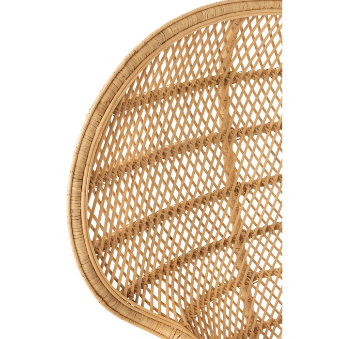 J-Line Stoel Pauw met kussen rotan naturel-Eetkamerstoelen-J-Line