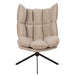 J-Line Stoel Relax kussen op frame textiel/metaal beige-Fauteuils-J-Line