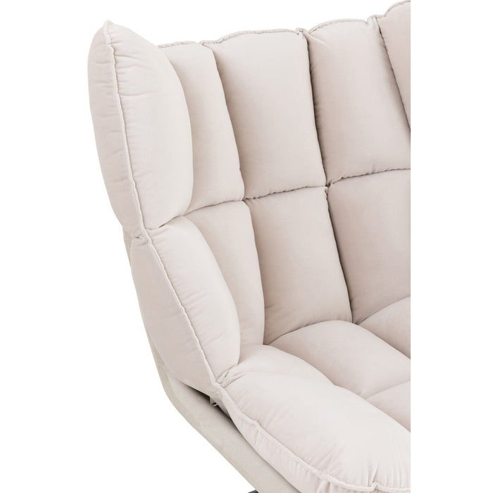 J-Line Stoel Relax kussen op frame textiel/metaal beige-Fauteuils-J-Line