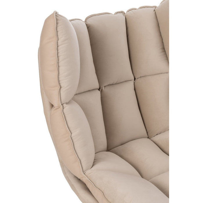 J-Line Stoel Relax kussen op frame textiel/metaal beige-Fauteuils-J-Line