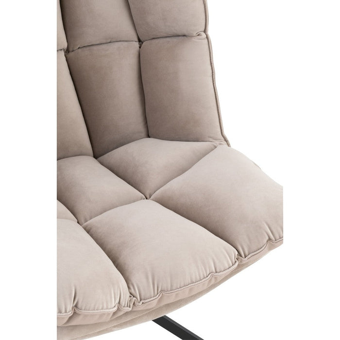 J-Line Stoel Relax kussen op frame textiel/metaal extra licht grijs-Fauteuils-J-Line