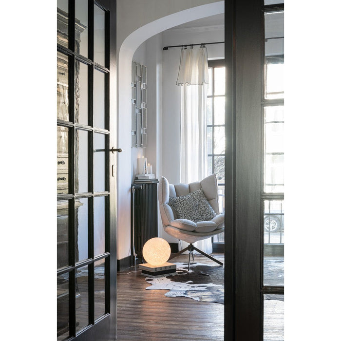 J-Line Stoel Relax kussen op frame textiel/metaal extra licht grijs-Fauteuils-J-Line