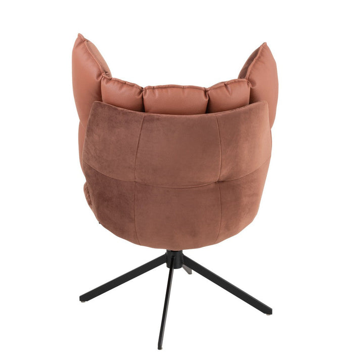 J-Line Stoel Relax kussen op frame textiel/metaal roest bruin-Fauteuils-J-Line