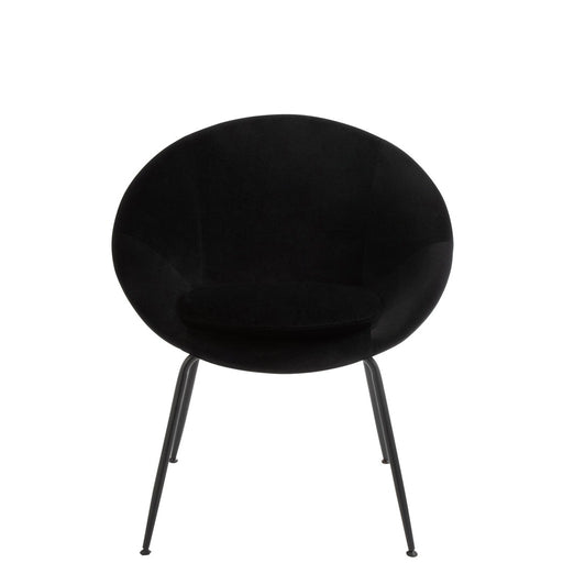 J-Line Stoel Rond metaal/textiel zwart-Eetkamerstoelen-J-Line
