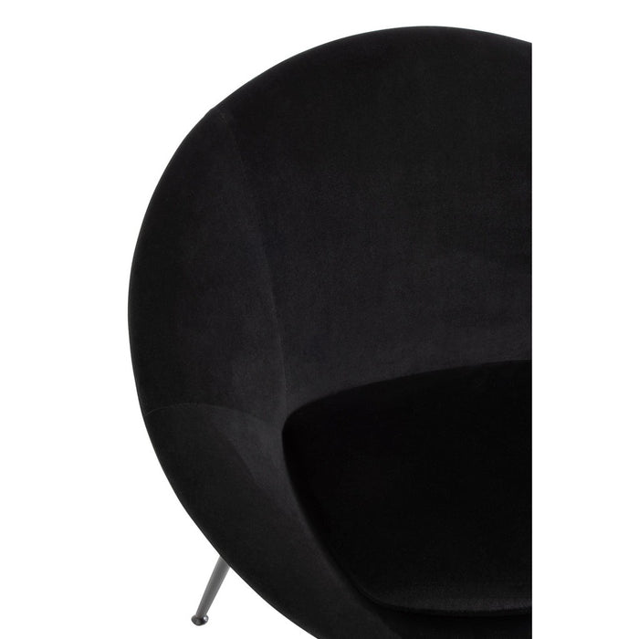 J-Line Stoel Rond metaal/textiel zwart-Eetkamerstoelen-J-Line