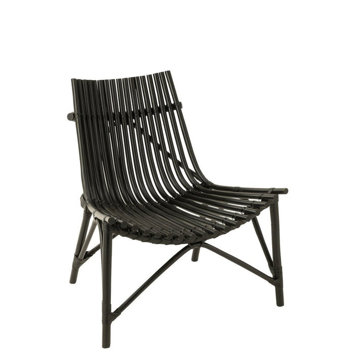 J-Line Stoel Rotan zwart-Eetkamerstoelen-J-Line
