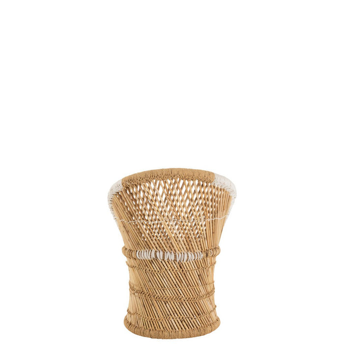 J-Line Stoel Rugsteun bamboe natural/wit kind-Eetkamerstoelen-J-Line