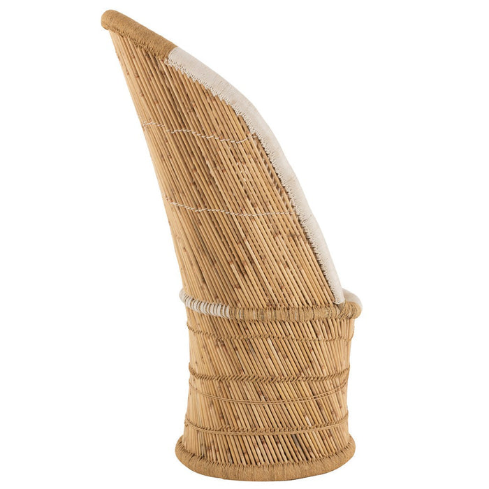 J-Line Stoel Rugsteun bamboe natural/wit volwassene-Eetkamerstoelen-J-Line