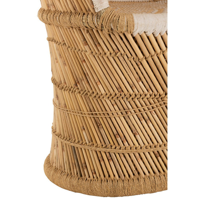 J-Line Stoel Rugsteun bamboe natural/wit volwassene-Eetkamerstoelen-J-Line