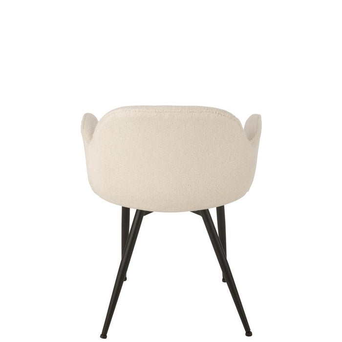 J-Line Stoel Stof/metaal wit-Eetkamerstoelen-J-Line