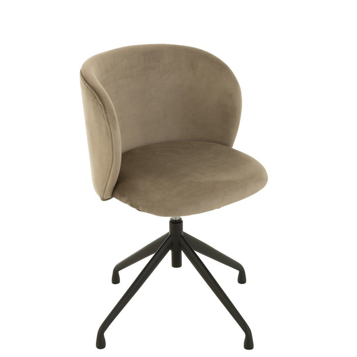 J-Line Stoel Turn/up/down fluweel donker grijs-Eetkamerstoelen-J-Line