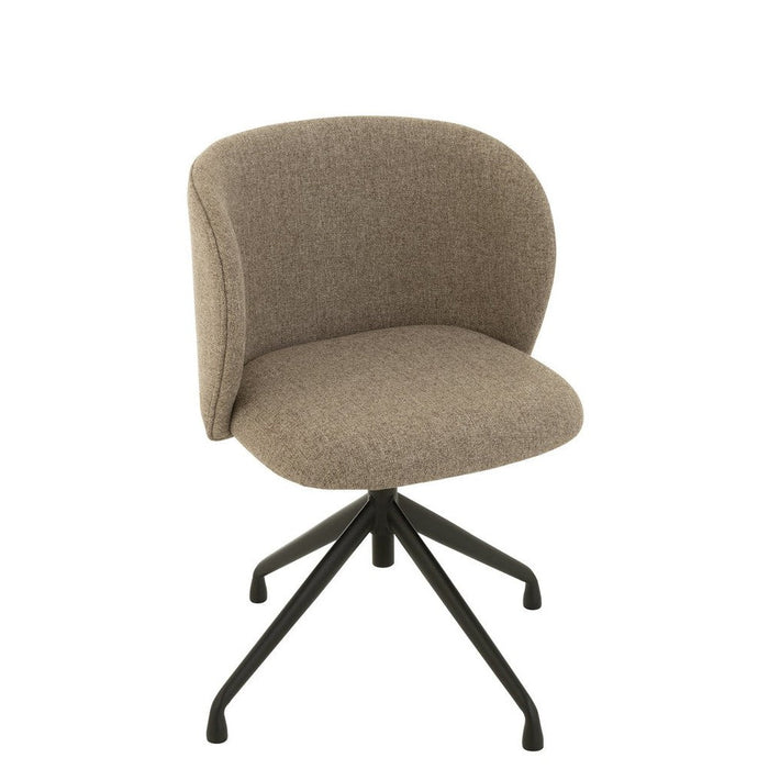 J-Line Stoel Turn/up/down linnen donker bruin/beige-Eetkamerstoelen-J-Line