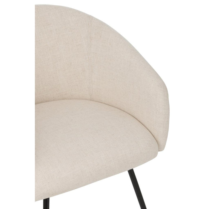 J-Line Stoel Wales staal/schuim ivoor-Eetkamerstoelen-J-Line