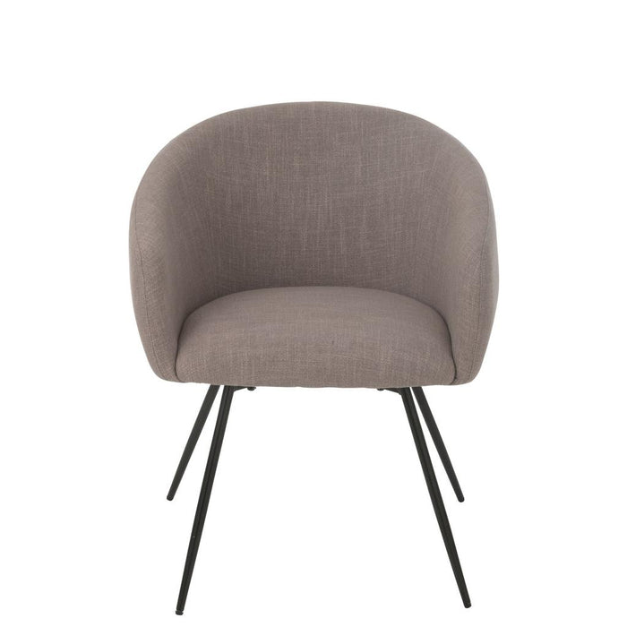 J-Line Stoel Wales staal/schuim taupe-Eetkamerstoelen-J-Line