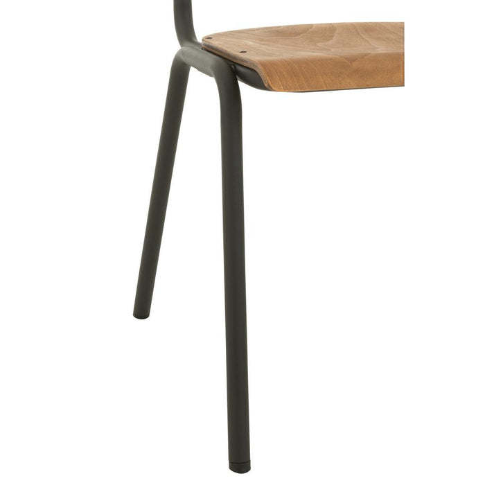J-Line Stoel hout/metaal bruin-Fauteuils-J-Line
