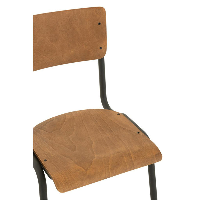 J-Line Stoel hout/metaal bruin-Fauteuils-J-Line