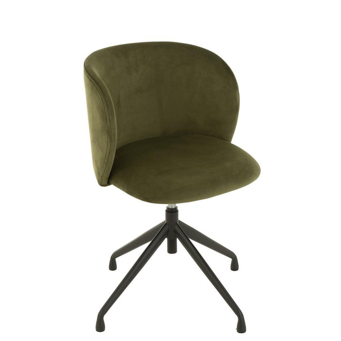J-Line Stoel turn/up/down fluweel donker groen-Fauteuils-J-Line