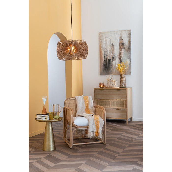 J-Line Stoel+kussen Casablanca rotan naturel-Eetkamerstoelen-J-Line