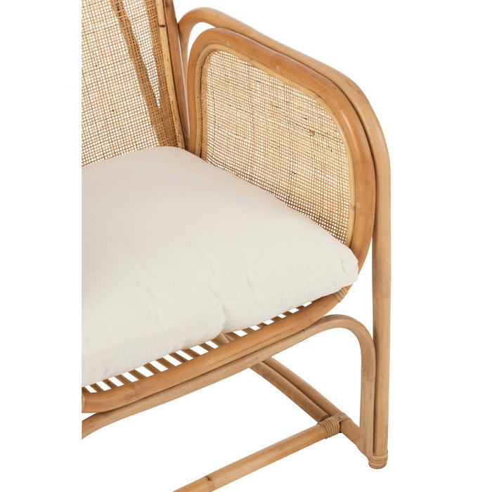 J-Line Stoel+kussen Casablanca rotan naturel-Eetkamerstoelen-J-Line
