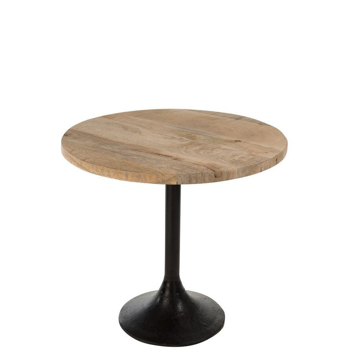 J-Line Tafel Bar rond hout/metaal naturel/zwart-Salontafels-J-Line