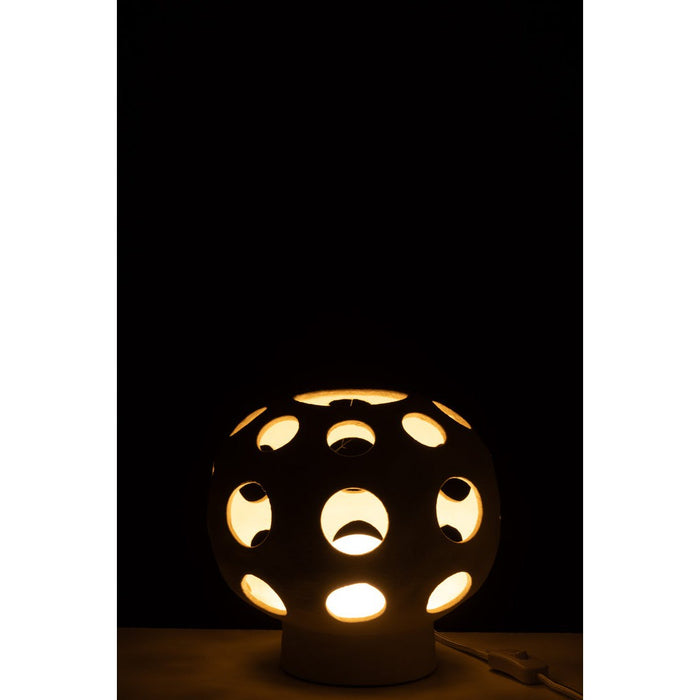 J-Line Tafel Lamp globe aardewerk beige-Tafellampen-J-Line