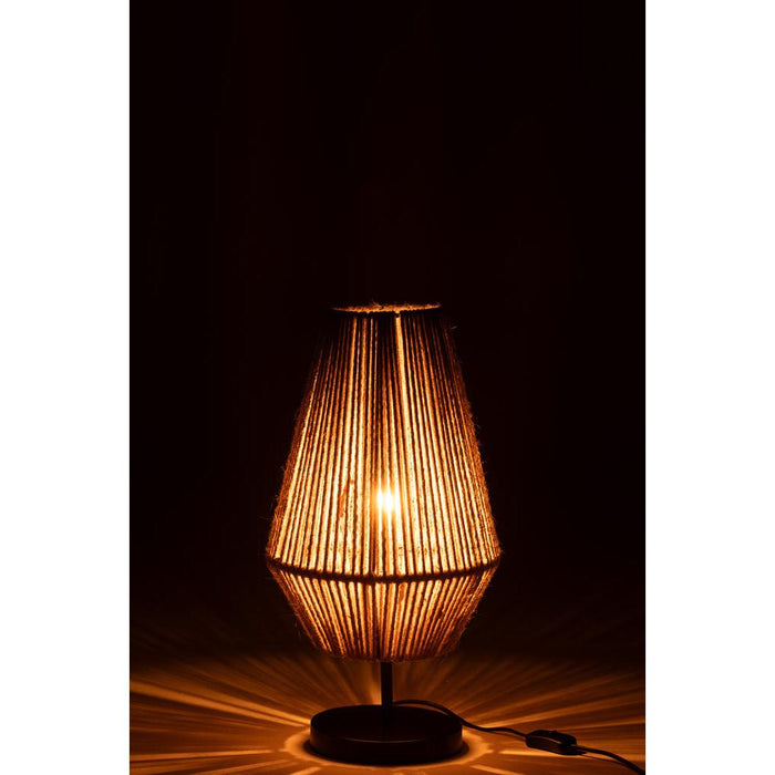 J-Line Tafellamp Kegel ijzer/jute naturel-Tafellampen-J-Line