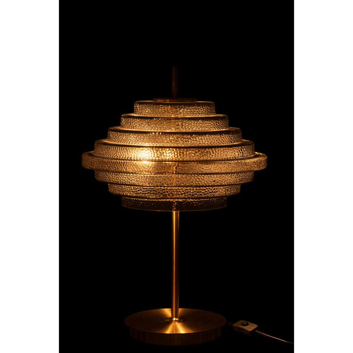 J-Line Tafellamp Led goud metaal/rookglas-Tafellampen-J-Line