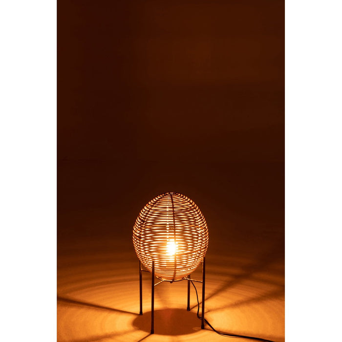 J-Line Tafellamp Op frame metaal/rattan naturel-Tafellampen-J-Line