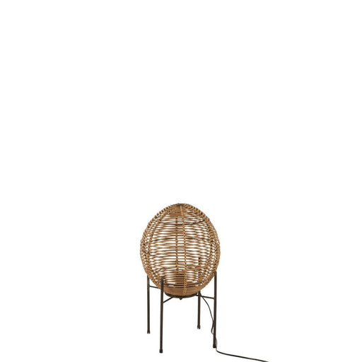 J-Line Tafellamp Op frame metaal/rattan naturel-Tafellampen-J-Line
