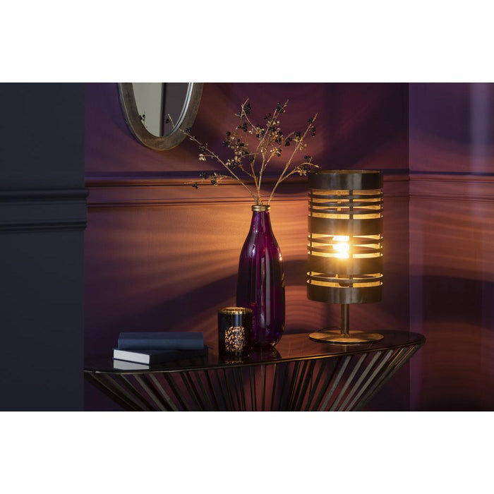 J-Line Tafellamp Ringen metaal grijs-Tafellampen-J-Line